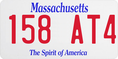 MA license plate 158AT4