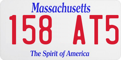 MA license plate 158AT5