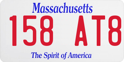 MA license plate 158AT8