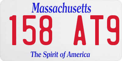 MA license plate 158AT9