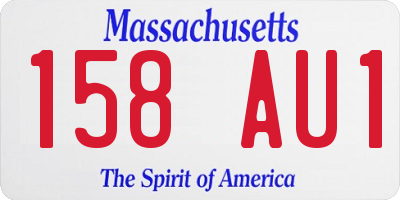 MA license plate 158AU1