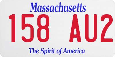 MA license plate 158AU2