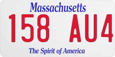 MA license plate 158AU4