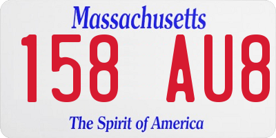 MA license plate 158AU8