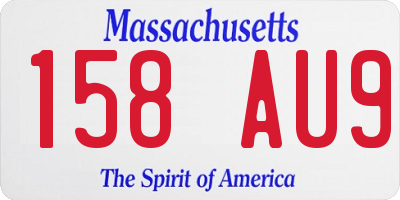 MA license plate 158AU9