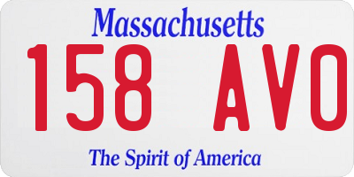 MA license plate 158AV0