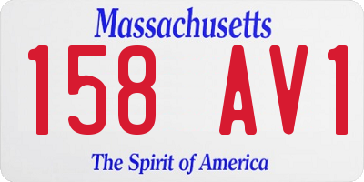 MA license plate 158AV1