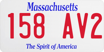 MA license plate 158AV2