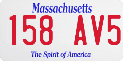 MA license plate 158AV5