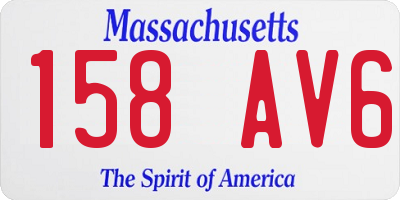 MA license plate 158AV6