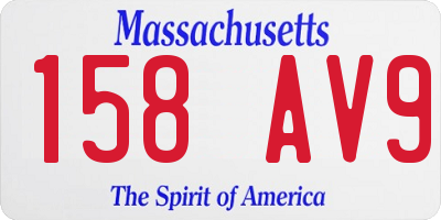 MA license plate 158AV9