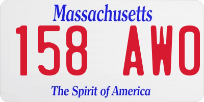 MA license plate 158AW0