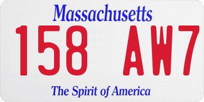MA license plate 158AW7