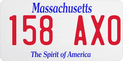 MA license plate 158AX0