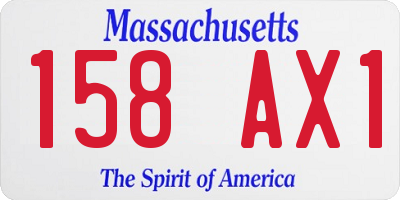MA license plate 158AX1