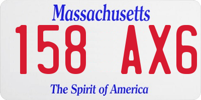 MA license plate 158AX6