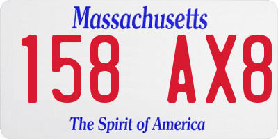 MA license plate 158AX8