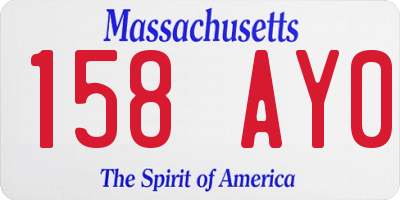 MA license plate 158AY0