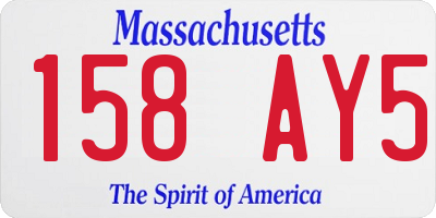MA license plate 158AY5