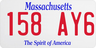 MA license plate 158AY6
