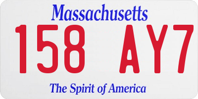MA license plate 158AY7