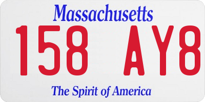 MA license plate 158AY8