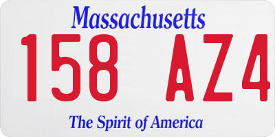 MA license plate 158AZ4