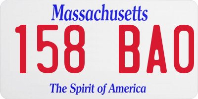 MA license plate 158BA0