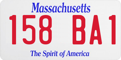 MA license plate 158BA1