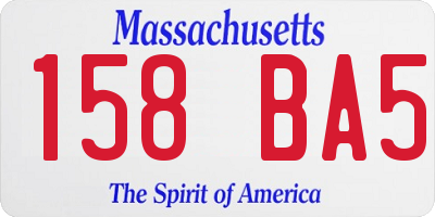 MA license plate 158BA5