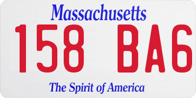 MA license plate 158BA6