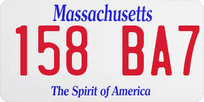 MA license plate 158BA7