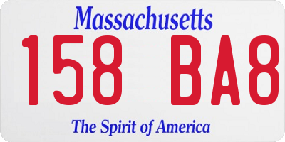 MA license plate 158BA8