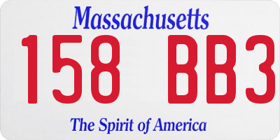 MA license plate 158BB3