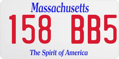 MA license plate 158BB5