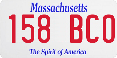 MA license plate 158BC0