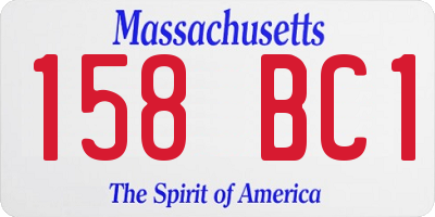 MA license plate 158BC1