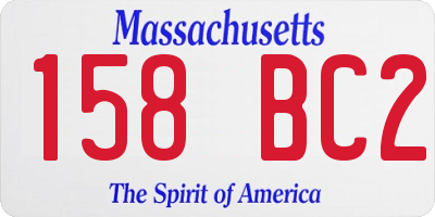MA license plate 158BC2