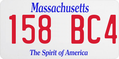 MA license plate 158BC4