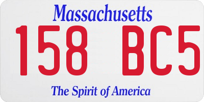 MA license plate 158BC5