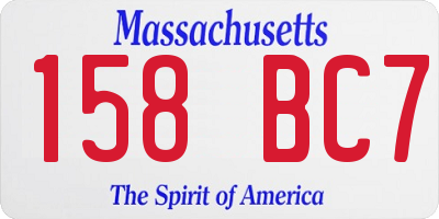 MA license plate 158BC7