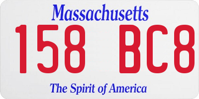 MA license plate 158BC8