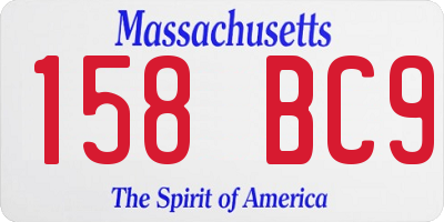 MA license plate 158BC9