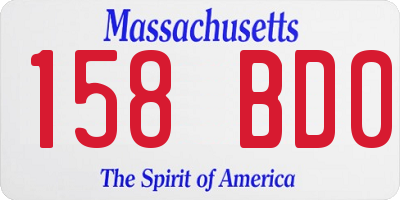 MA license plate 158BD0