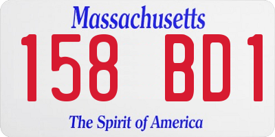 MA license plate 158BD1