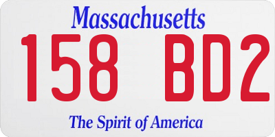 MA license plate 158BD2