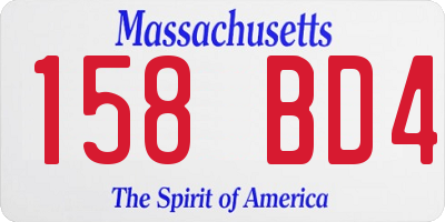 MA license plate 158BD4