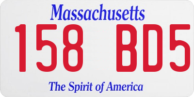 MA license plate 158BD5