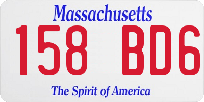 MA license plate 158BD6