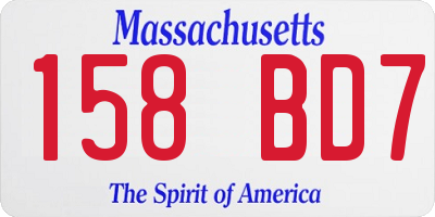 MA license plate 158BD7